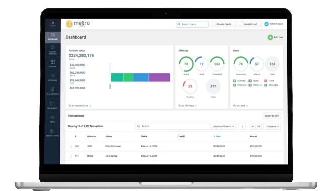 hedge fund software dashboard