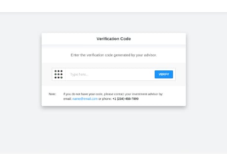 Screenshot from Katipult software providing verification code capability for e-signatures