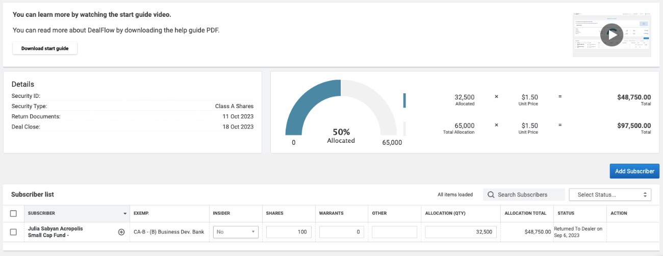 DealFlow Institutional - collaborative tools